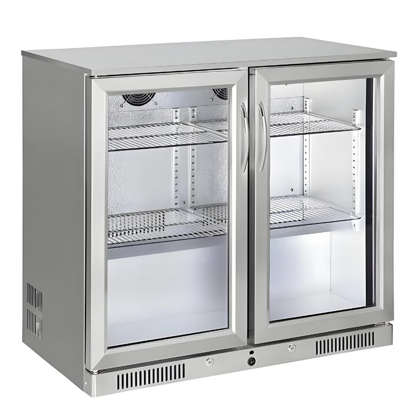 Senox 2 Sürgülü Kapılı Bar Altı Şişe Soğutucu , 90x50,5x85 cm