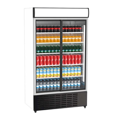 Senox Çift Kapılı Dik Tip Şişe Soğutucu, Kanopili Sürgü Kapılı, Beyaz, 98x74x214,5 cm