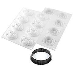 Silikomart Kit Tarte Ring Cocoa Silikon Kalıp, 70 mm