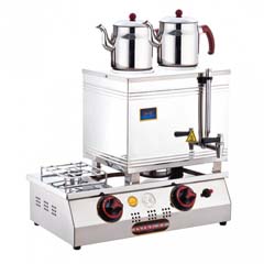 Silverinox 2 Demlikli Çay Kazanı, Çift Taban, Ekonomik, LPG'li, 30'luk