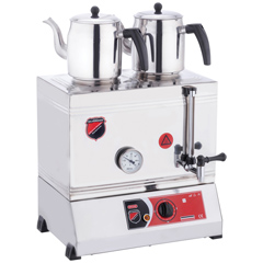 Silverinox 2 Demlikli Çay Kazanı, Pleytsiz, Ekonomik, Elektrikli, 40'lık