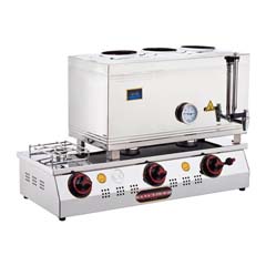 Silverinox 3 Demlikli Çay Kazanı, Çift Taban, Ekonomik, LPG'li, 60'lık