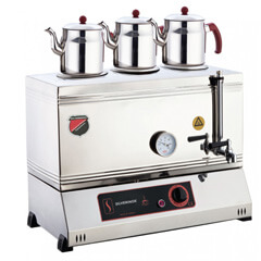 Silverinox 3 Demlikli Çay Kazanı, Pleytsiz, Kaynaklı, Elektrikli, 60'lık