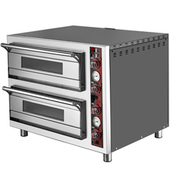 Silverinox Çift Katlı Elektrikli Pizza Fırını, 8 Pizza Kapasiteli, 62x62 cm