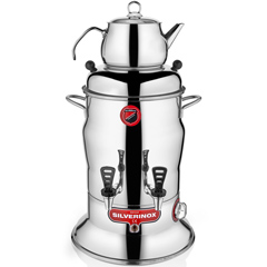 Silverinox İki Demlikli Çay Semaveri, 10 Litre