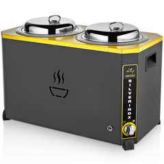 Silverinox Jumbo Çorba Kazanı, 9+9 Litre, Siyah