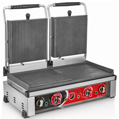 Silverinox Style Elektrikli Çift Kapaklı Hamburger Makinesi, 20 Dilim