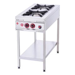 Silverinox Taban Raflı Midi Ocak, 2 Gözlü, Dikey, Doğalgazlı