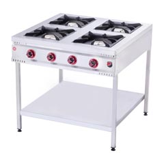 Silverinox Taban Raflı Midi Ocak, 4 Gözlü, LPG'li