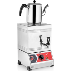 Silverinox Tek Demlikli Çay Kazanı, Pleytsiz, Ekonomik, Elektrikli, 15'lik