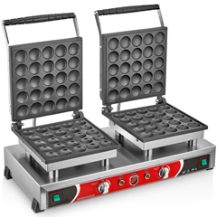 Silverinox Yuvarlak Bubble Waffle Makinesi, Çiftli, Kapaklı