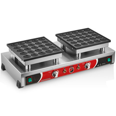 Silverinox Yuvarlak Bubble Waffle Makinesi, Çiftli, Kapaksız
