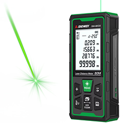 Sndway SW-80GS Yeşil Lazerli Lazermetre, 80 Metre, Şarjlı ve IP68 Korumalı