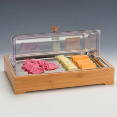 Zicco Soğutuculu Teşhir Standı, Ahşap Altlı, Polikarbon Roll Top Kapaklı, 30x45x21 cm