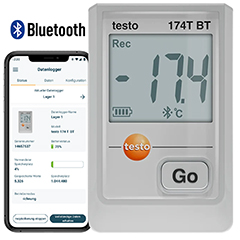 Testo 174T BT Akıllı Sıcaklık Kayıt Datalogger Cihazı, Beyaz