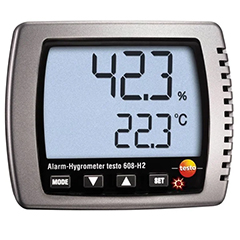 Testo 608-H2 Sıcaklık ve Nem Ölçer, Çok Hassas, Alarmlı