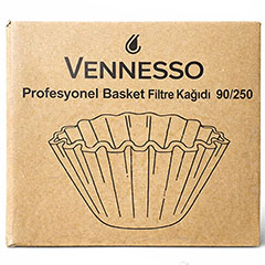Vennesso Basket Filtre Kahve Kağıdı, Doğal Kağıt, 250 Adet, 90/250