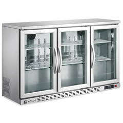 Vosco 3 Kapılı Bar Arkası Şişe Soğutucu, 135x50,5x85 cm, Gri