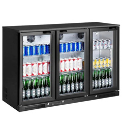 Vosco 3 Kapılı Bar Arkası Şişe Soğutucu, 135x50,5x85 cm, Siyah