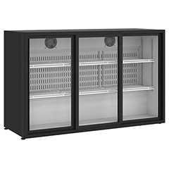 Vosco 2 Ekstra Uzun Kapılı Model Bar Arkası Şişe Soğutucu, Sürgü Kapılı, 135x50x85 cm, Siyah