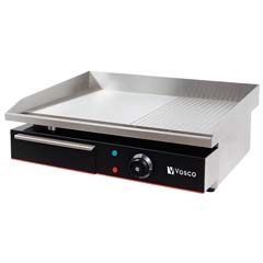 Vosco VBL-819 Elektrikli Pleyt Izgara, Yarı Oluklu, 55x43x24 cm