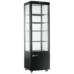 Vosco VFT-235L Dik Tip Soğutmalı Teşhir Dolabı, Siyah, 235 L, 52x49x171 cm