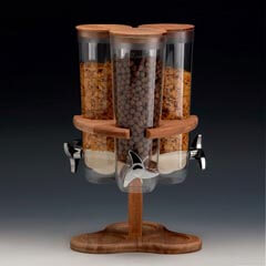 Zicco Ahşap Standlı Corn Flakes Aleti, 3'lü, Döner, 26x26x43 cm