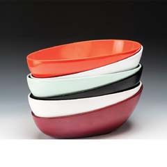 Zicco Melamin Teşhir Kasesi, 36x24x8-14 cm, Yeşil