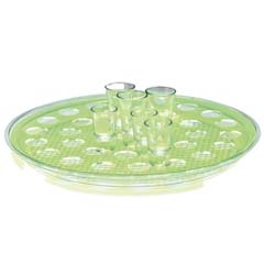 Zicco Shot Servis Standı, Polikarbon Tepsili, 35'li, 42 cm,  Yeşil