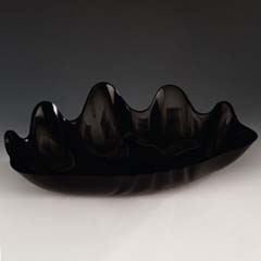 Zicco Teşhir Tabağı, Polikarbon, İstiridye Model, 38x27x5 cm, Siyah