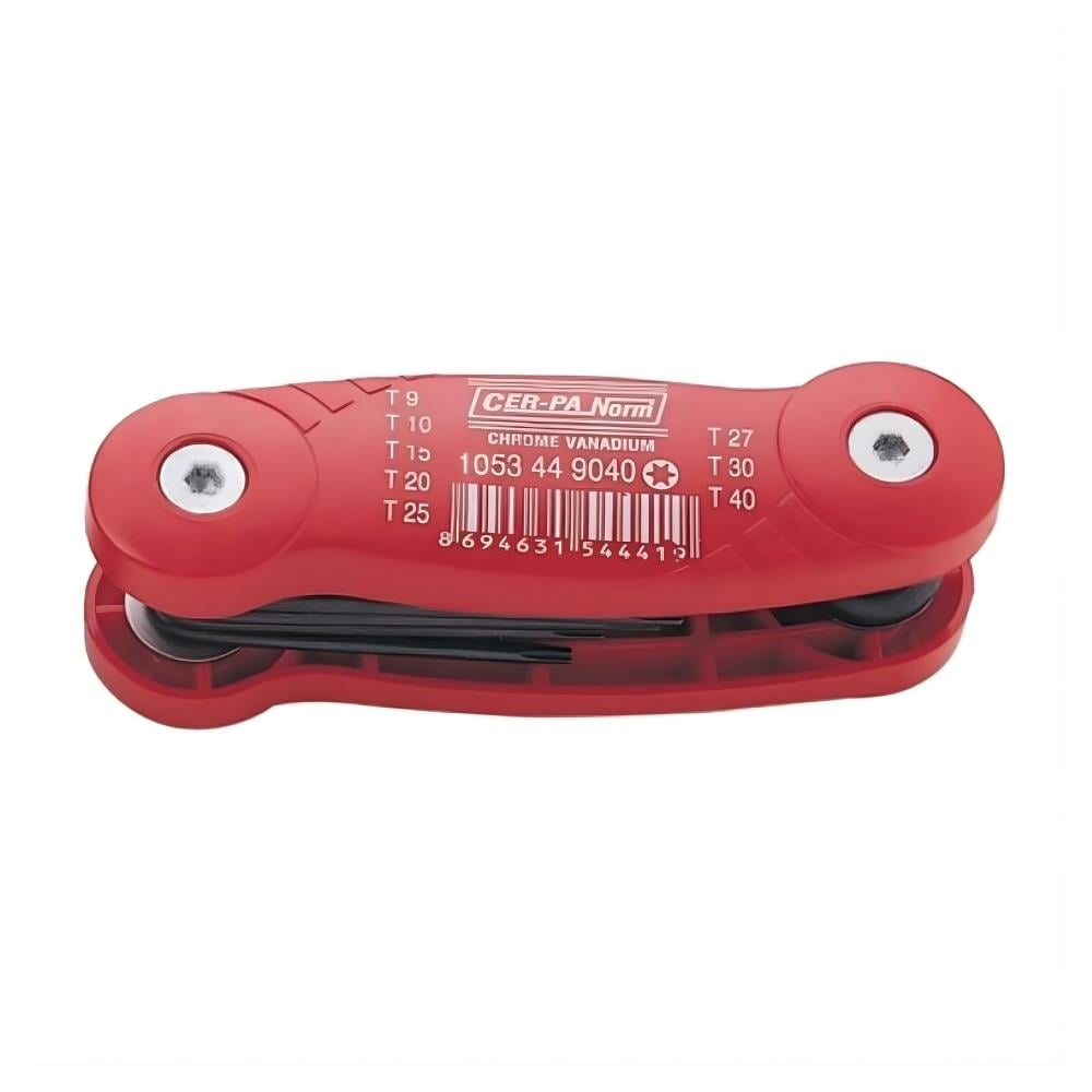 CER-PA NORM Torx Allen Anahtar Takımı Çakı Tipi 8 Parça