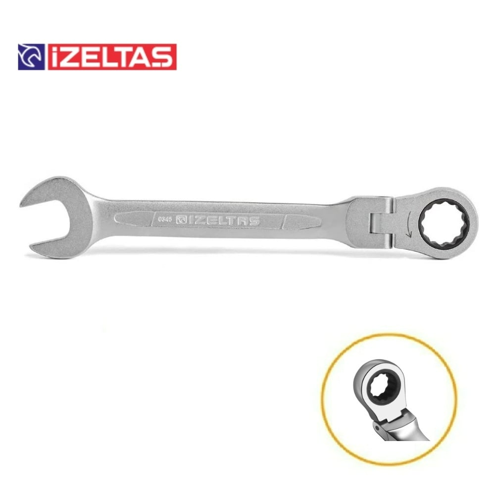 IZELTAS Mafsallı Cırcır Kombine Anahtar 17 mm