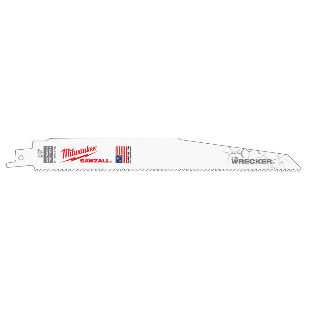 MILWAUKEE 9 x 7/11 Demolıtıon Bi-Metal Kılıç Testere Bıçağı 230 mm 5 Adet