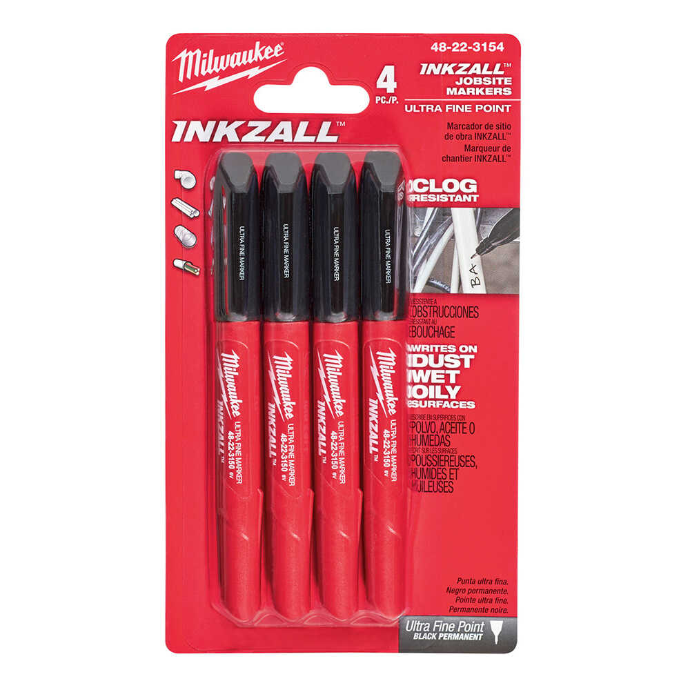 MILWAUKEE Inkzall İnce Uçlu Marker İşaretleme Kalemi 4 Adet