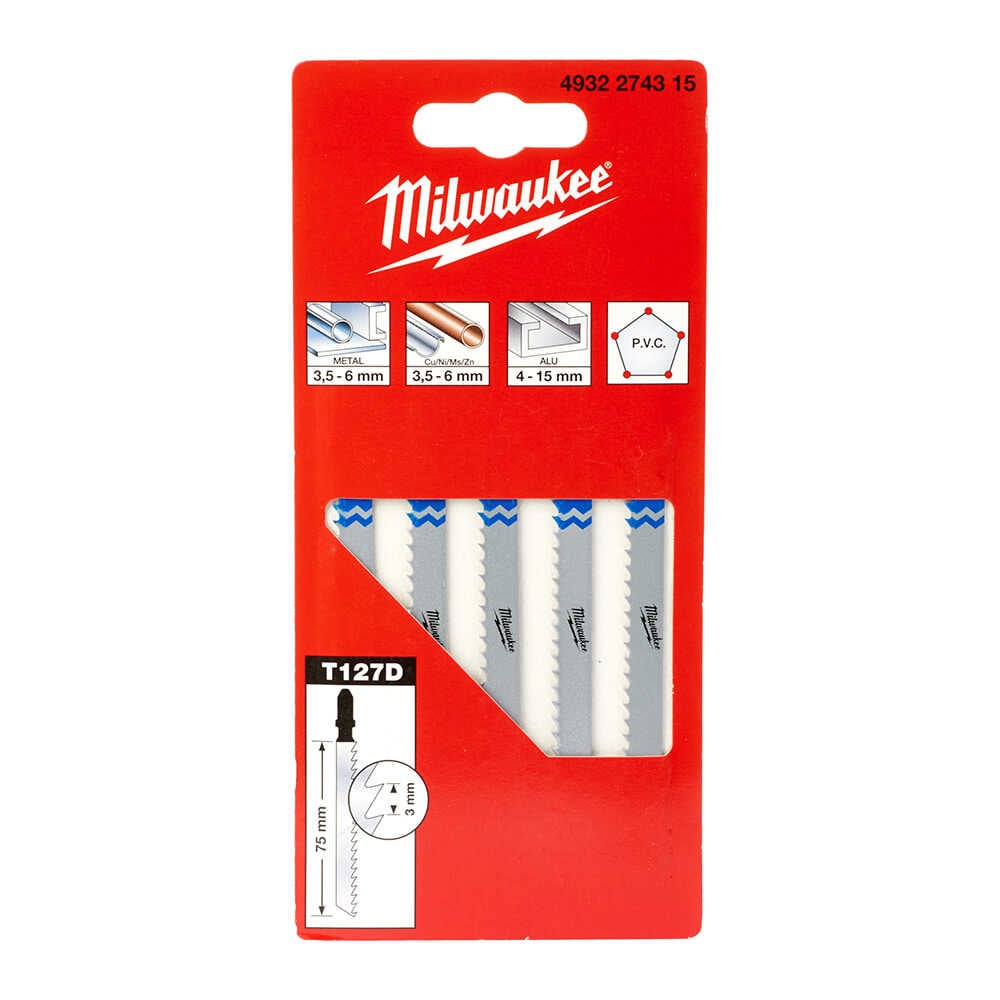 MILWAUKEE T127D Dekupaj Bıçağı Metal ve Ahşap 75 mm 5 Adet