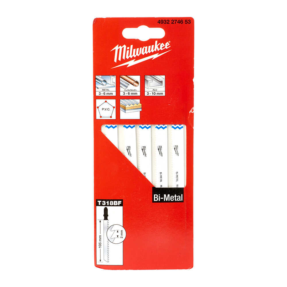 MILWAUKEE T318BF Dekupaj Bıçağı Bi-Metal 105 mm 5 Adet