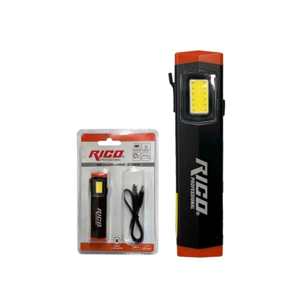 RICO 013-RC0032 Mini Şarjlı Mıknatıslı Led Çalışma Lambası 300 Lümen