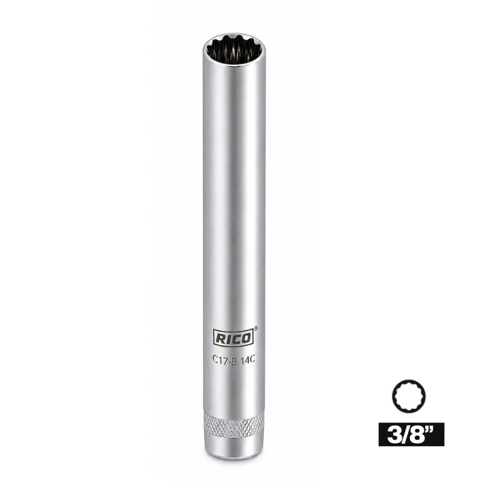 RICO 3/8 On İki Köşe Buji Lokması 14 mm Uzun 25 Cm