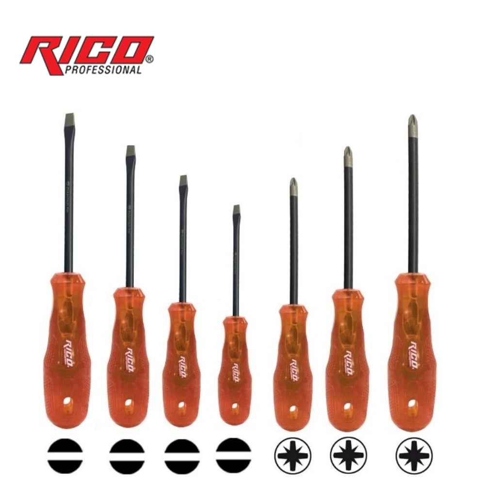 RICO Düz ve Yıldız Uçlu Tornavida Takımı 7 Parça Premium Diamond