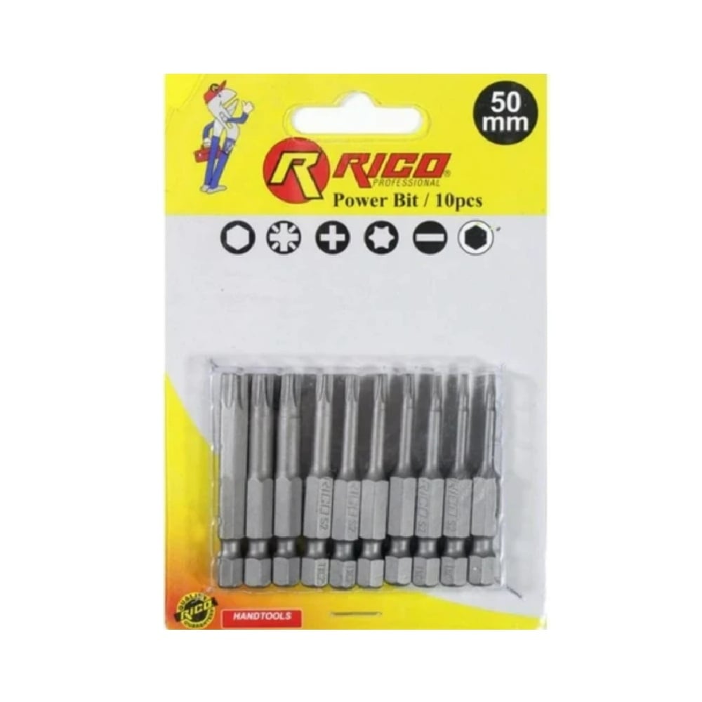 RICO Vidalama Torx Bits Uç Seti 50 mm 10 Parça
