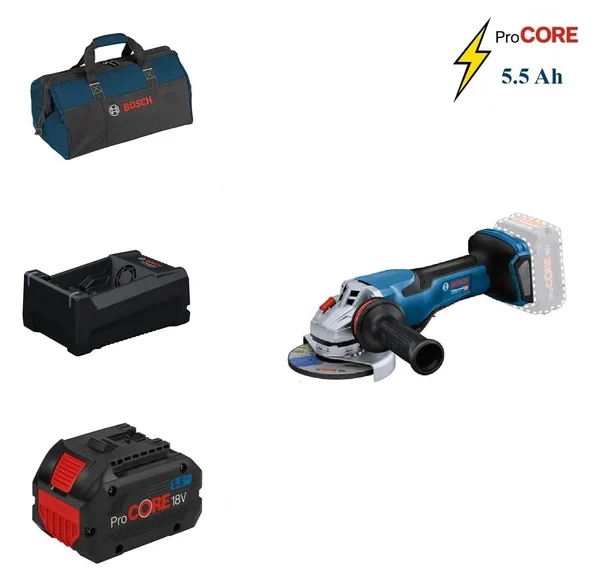 Bosch GWS 18V-15 P 1x5,5 Ah ProCORE Akülü 125 mm Avuç Taşlama