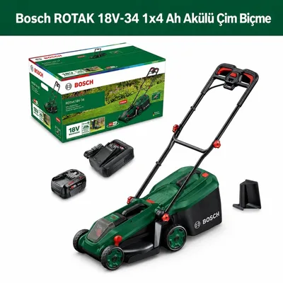Bosch ROTAK 18V-34 1x4 Ah Akülü Çim Biçme Makinesi 06008B9N00