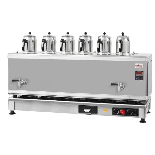 Ateşe Titanium İnoks Akıllı Dijital Çay Makinesi - 6 Demlikli - TIGE06