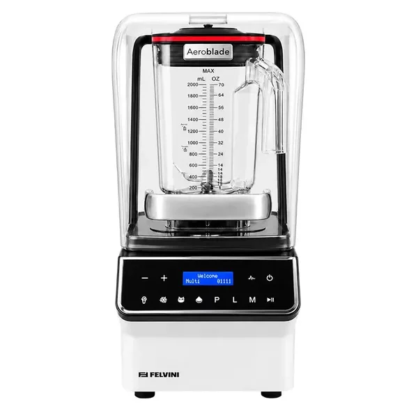 Felvini AeroBlade Dijital Bar Blender Gürültü Önleyici Kapaklı 2 Litre 1800 W Beyaz
