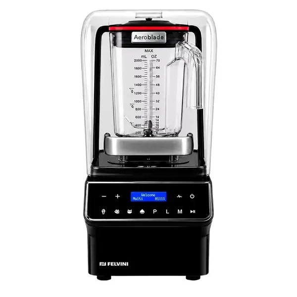 Felvini AeroBlade Dijital Bar Blender Gürültü Önleyici Kapaklı 2 Litre 1800 W Siyah