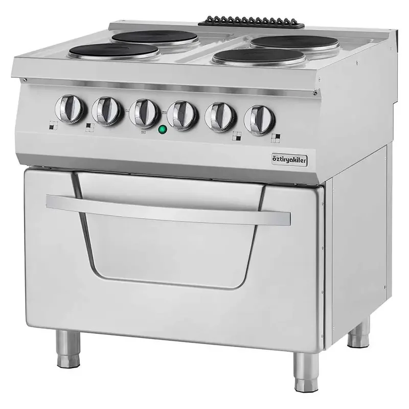 Öztiryakiler 700 Seri Kuzine Fırınlı Elektrikli 4 Yuvarlak Büyük Plate 80*70*85