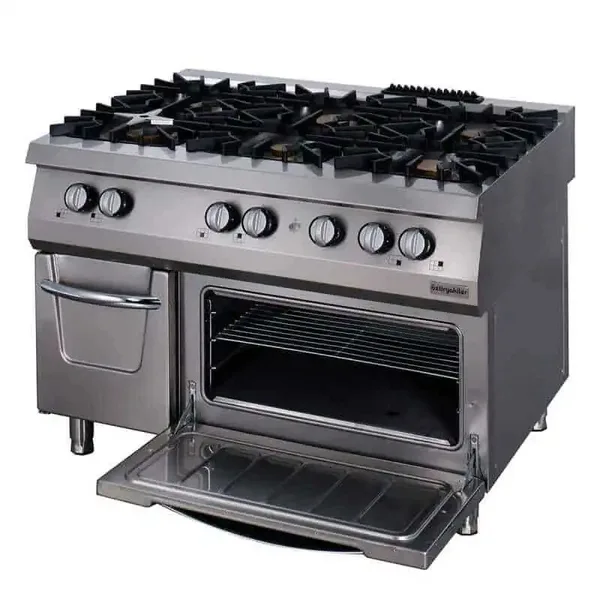 Öztiryakiler 700 Seri Kuzine Fırınlı Gazlı 6 Açık Ateş 120x70x85 (Ls)-6x7,5 Kw 7 Kw Gazlı Fırın