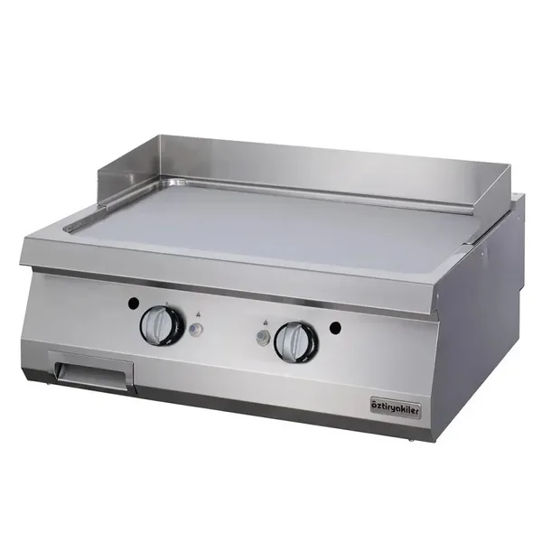 Öztiryakiler 700 Seri, OGG 8070 Grill Plate Set Üstü Düz Gazlı 80x70x30 cm Sert Krom Kaplı