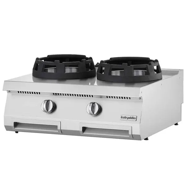 Öztiryakiler 700 Seri Set Üstü Wok Ocak İkili Gazlı 80*70*30-28 KW