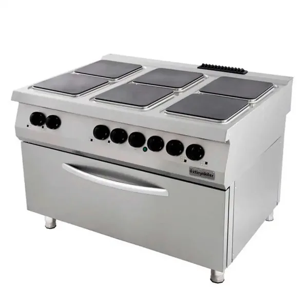 Öztiryakiler 900 Seri Kuzine Büyük Fırınlı Elektrikli 6 Kare Plate 120*90*85